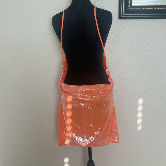 Peppermayo Shimmering Peach Sequin Dress - Picture 3 of 7